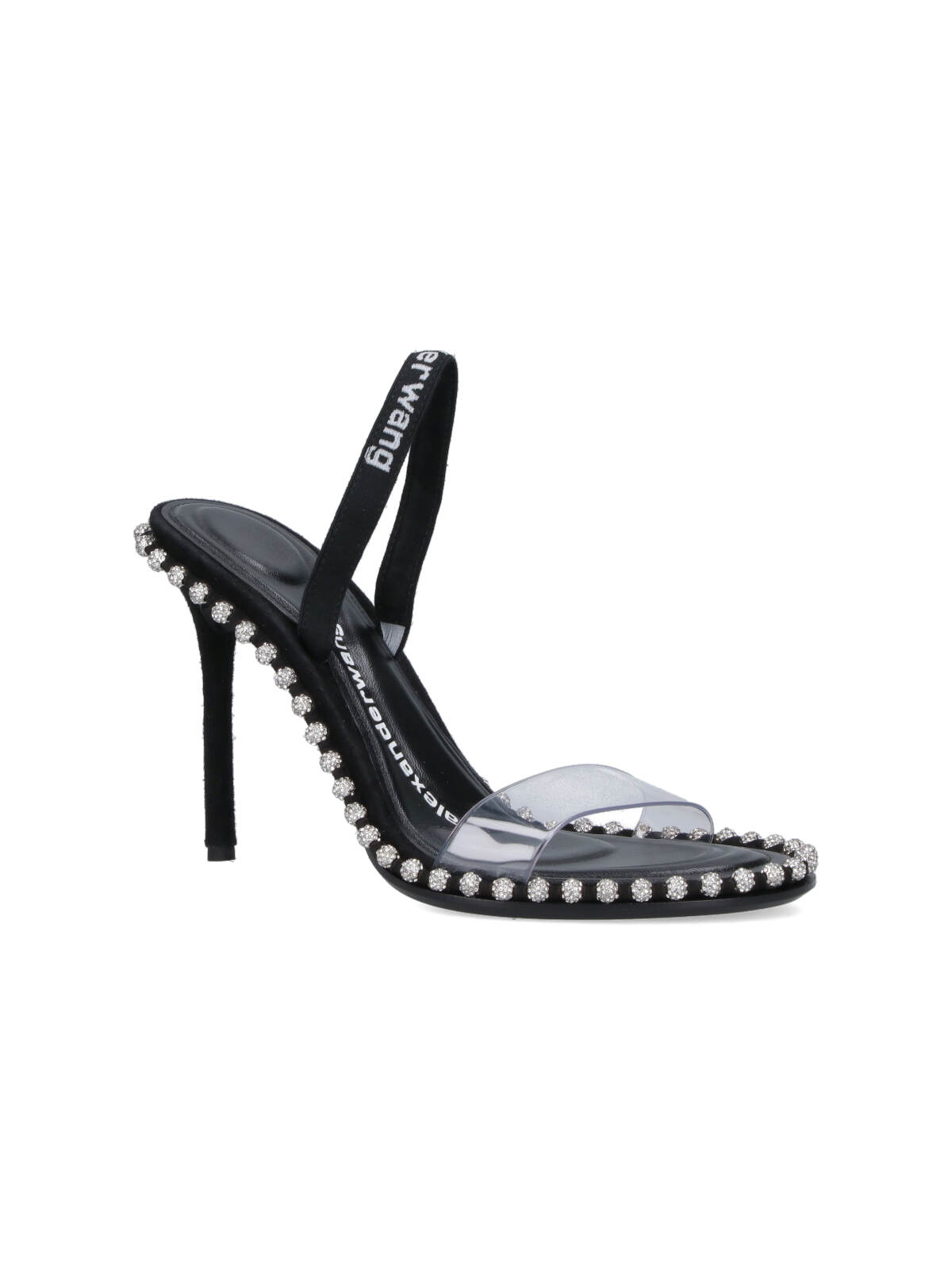 Alexander Wang Two-tone Leather And Pvc Sandals In Black