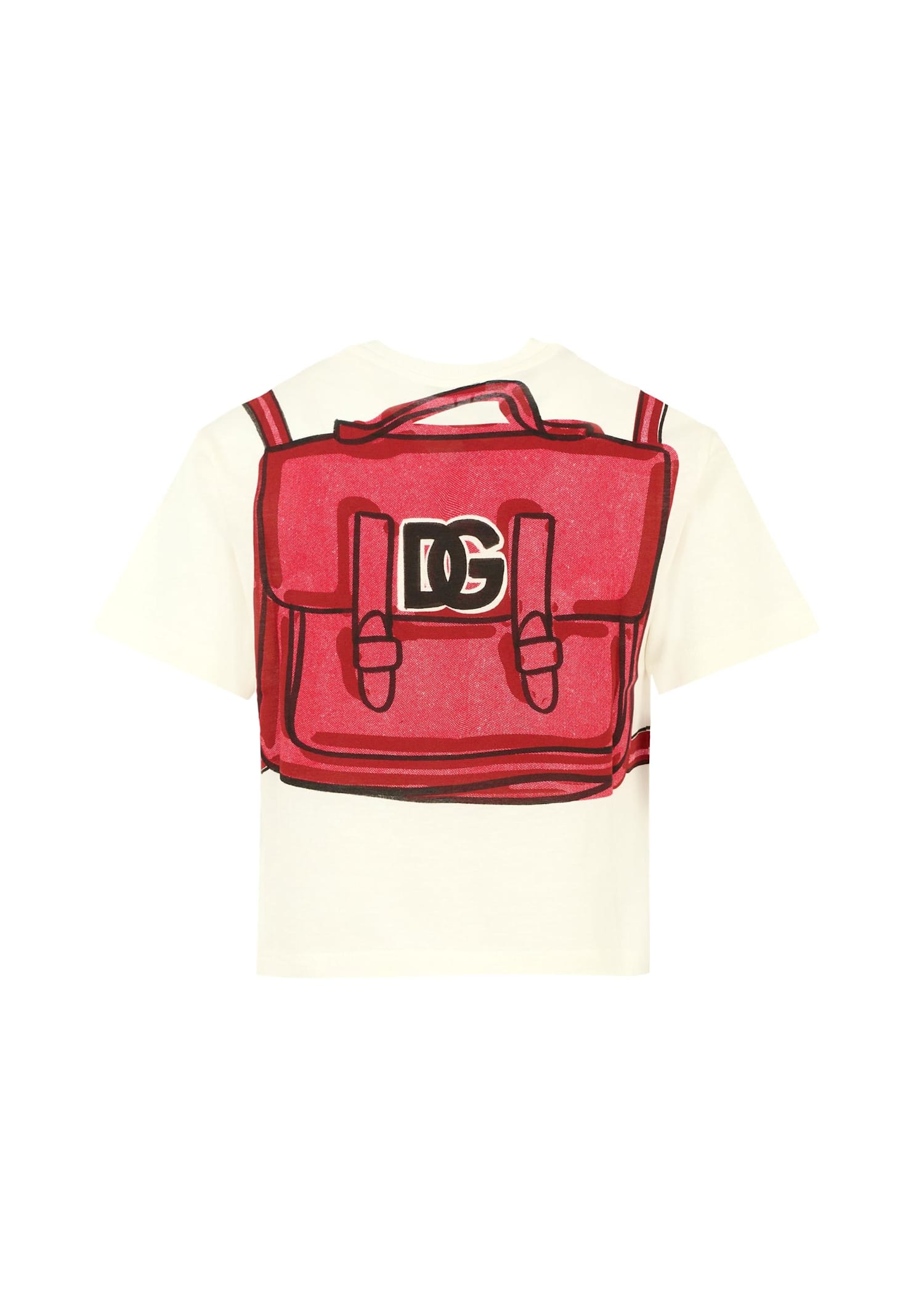 Dolce & Gabbana Ivory T-shirt For Girl With Logo In White