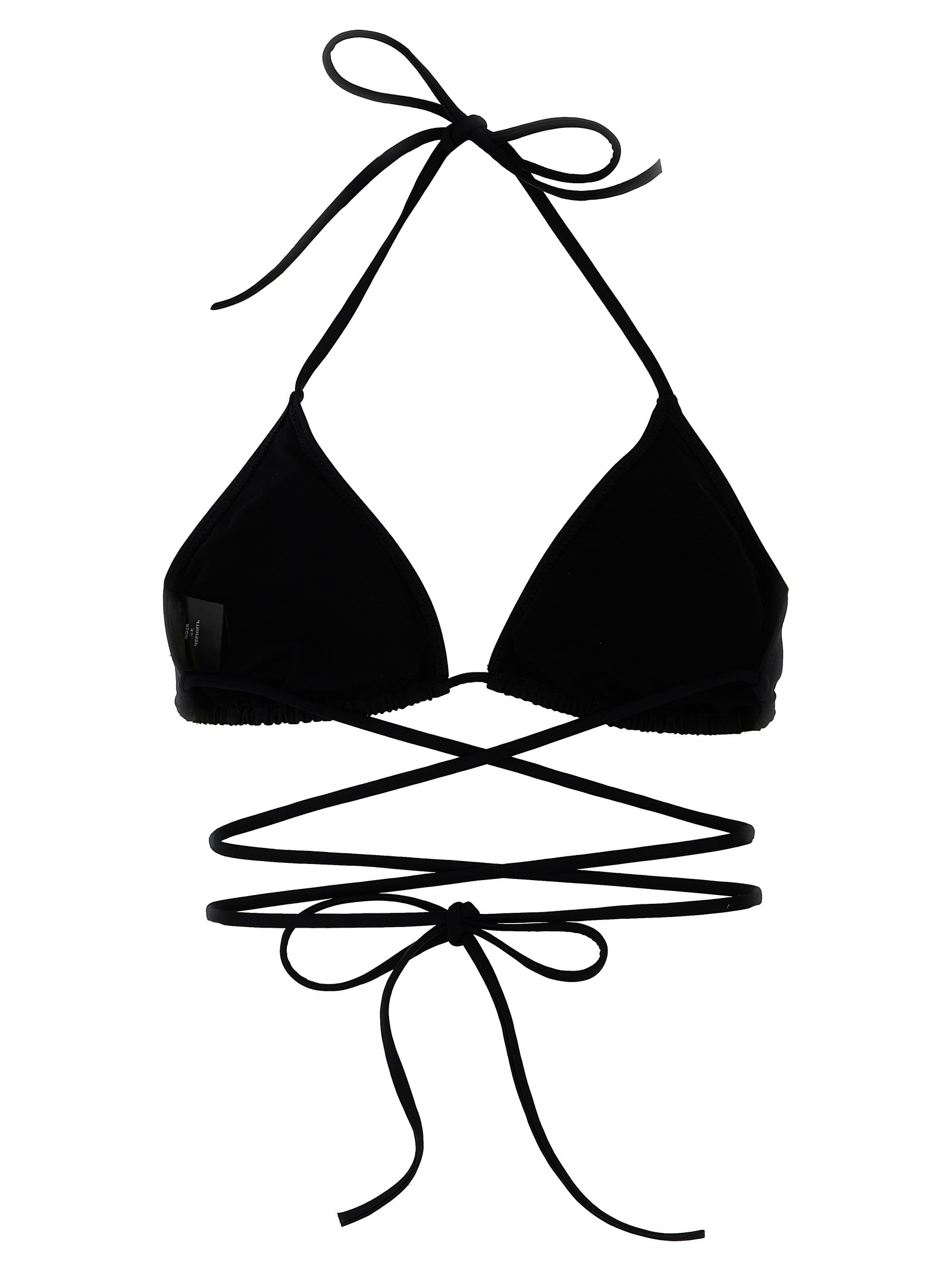 Shop Vetements Logo Bikini Top In Black