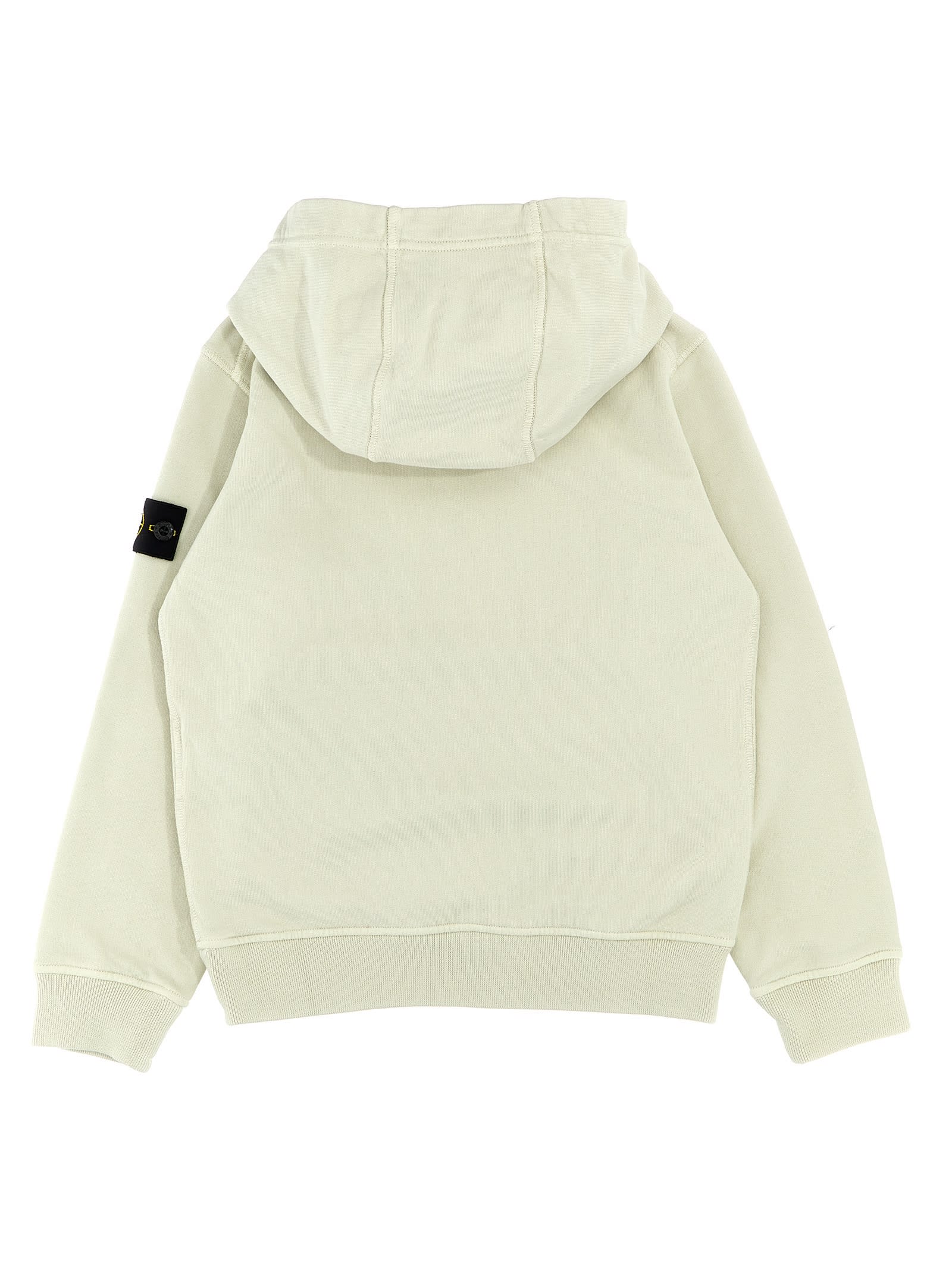 Stone Island Compass Badge Hoodie In Beige