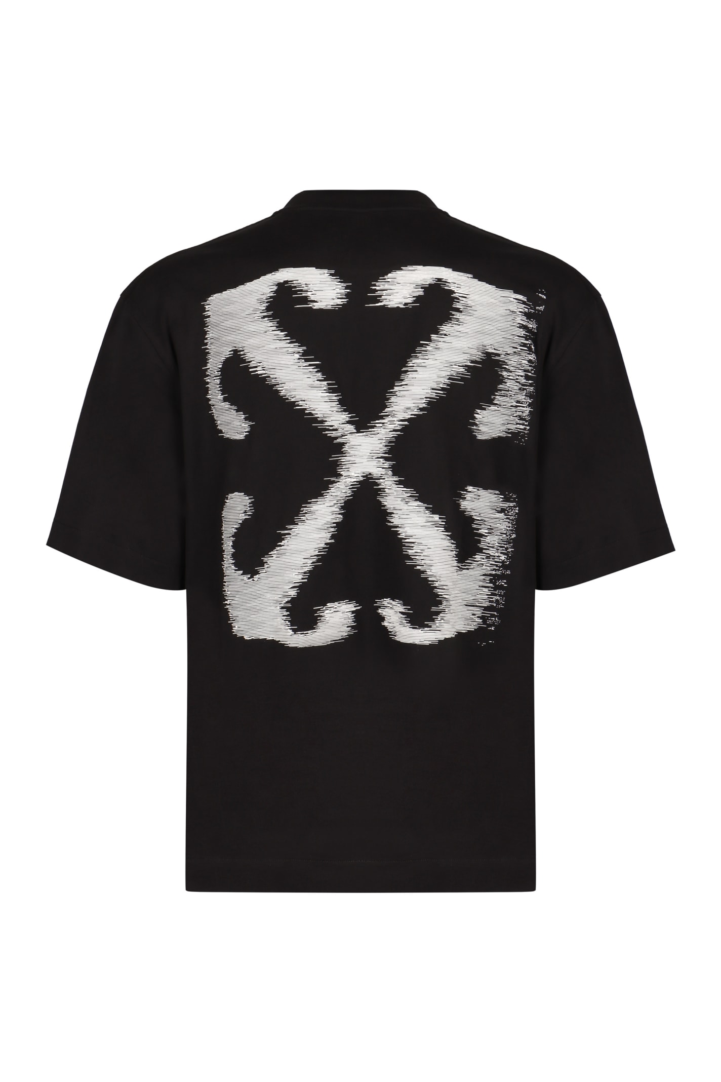 Shop Off-white Logo Cotton T-shirt In Black