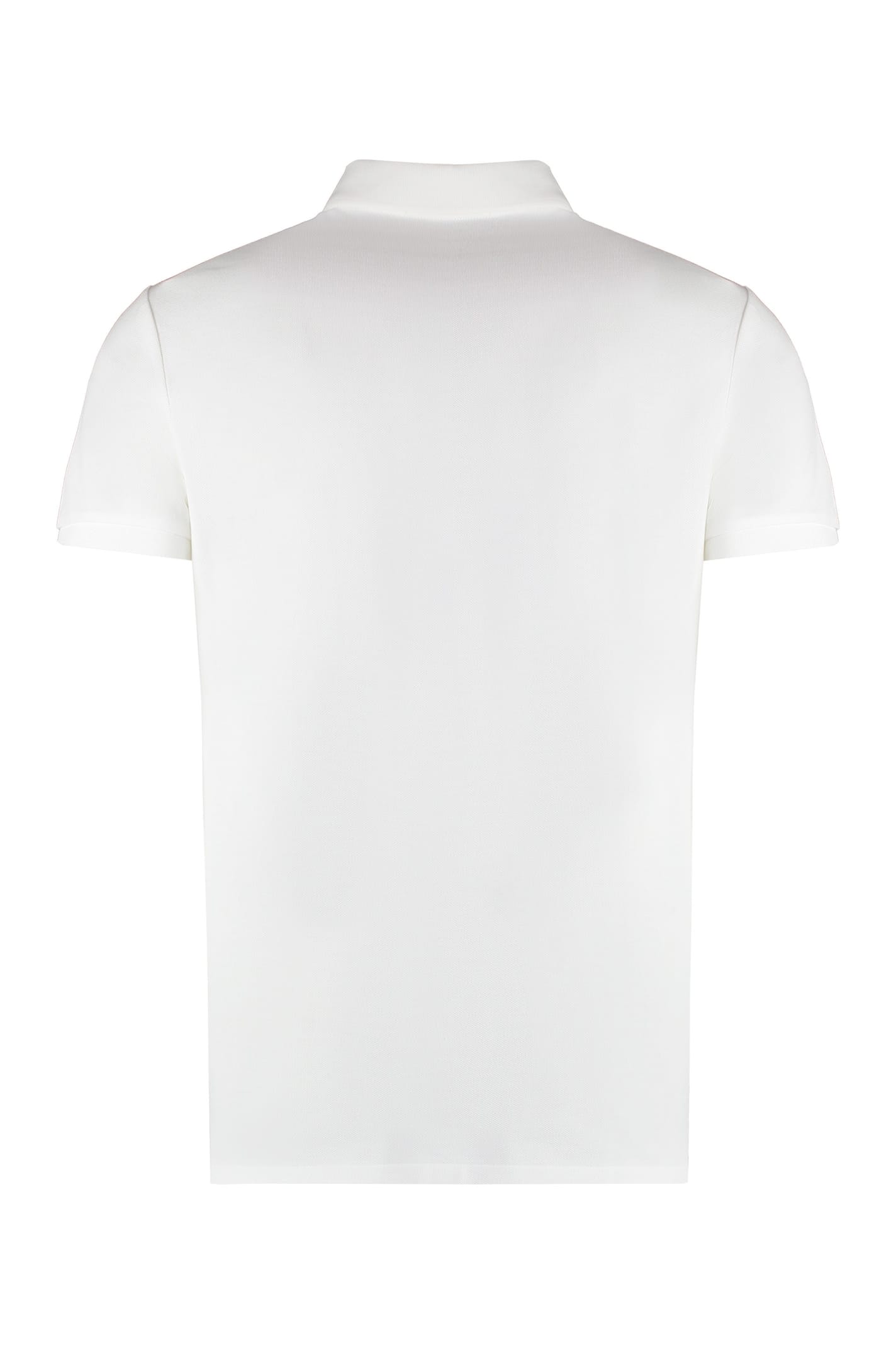 Shop Polo Ralph Lauren Logo Embroidery Cotton-piqué Polo Shirt In White