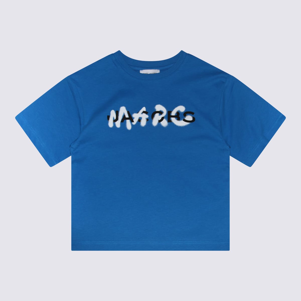 Marc Jacobs Kids' Blue, White And Black Cotton T-shirt In Blu Elettrico