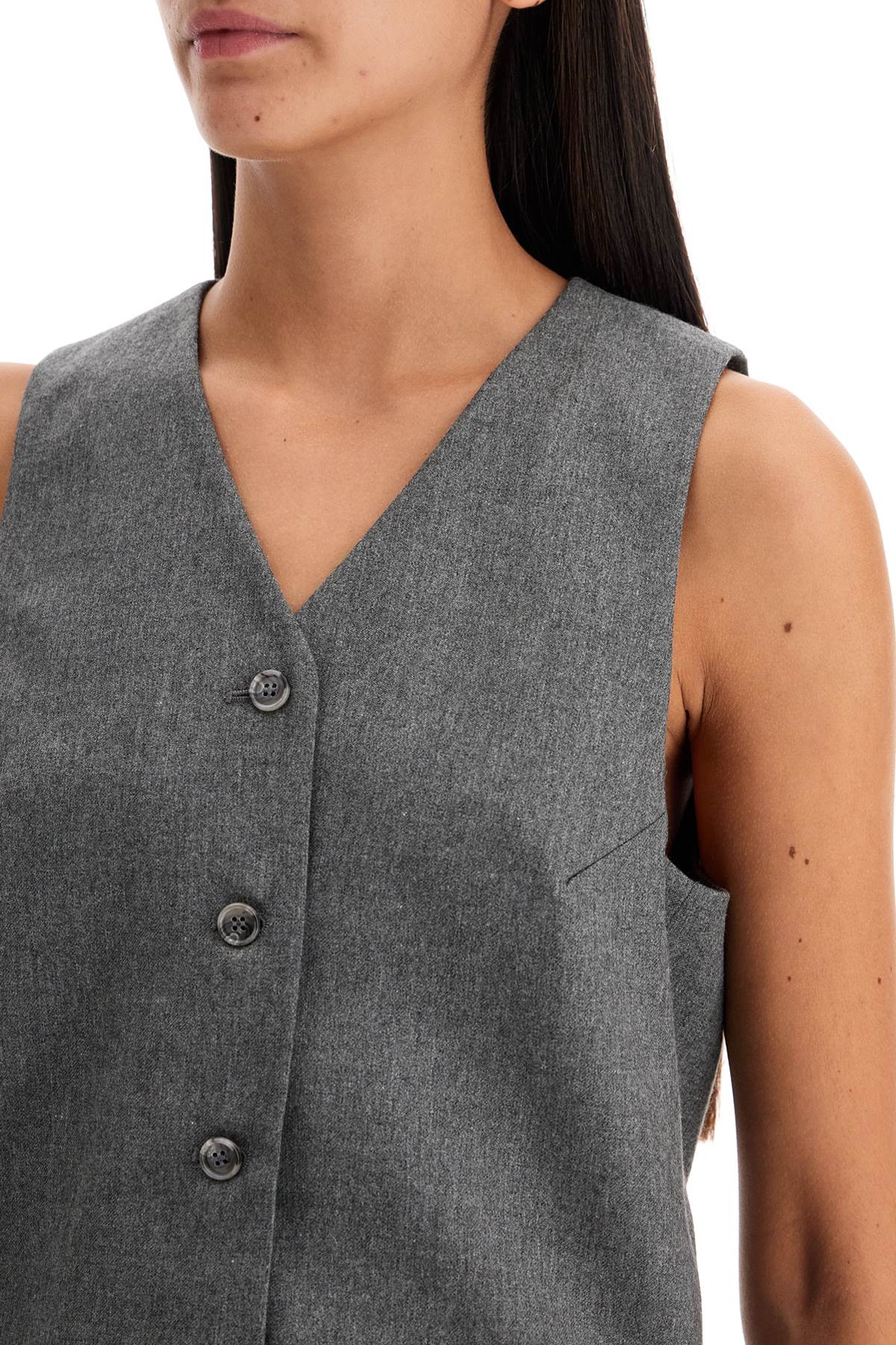 Shop The Andamane Pauline Flannel Vest In Grey Melange (grey)