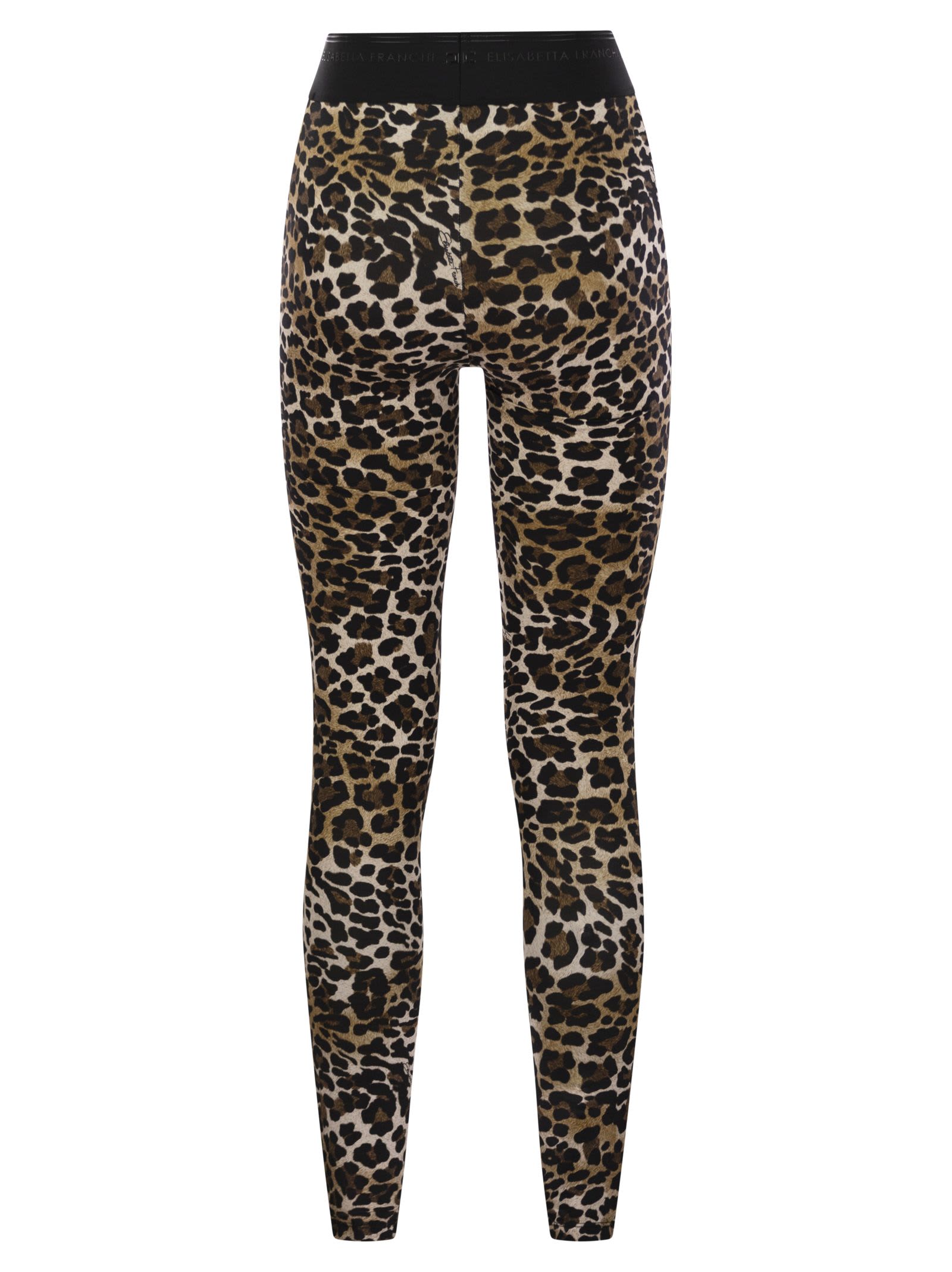 Shop Elisabetta Franchi Lycra Animal Leggings In Brown