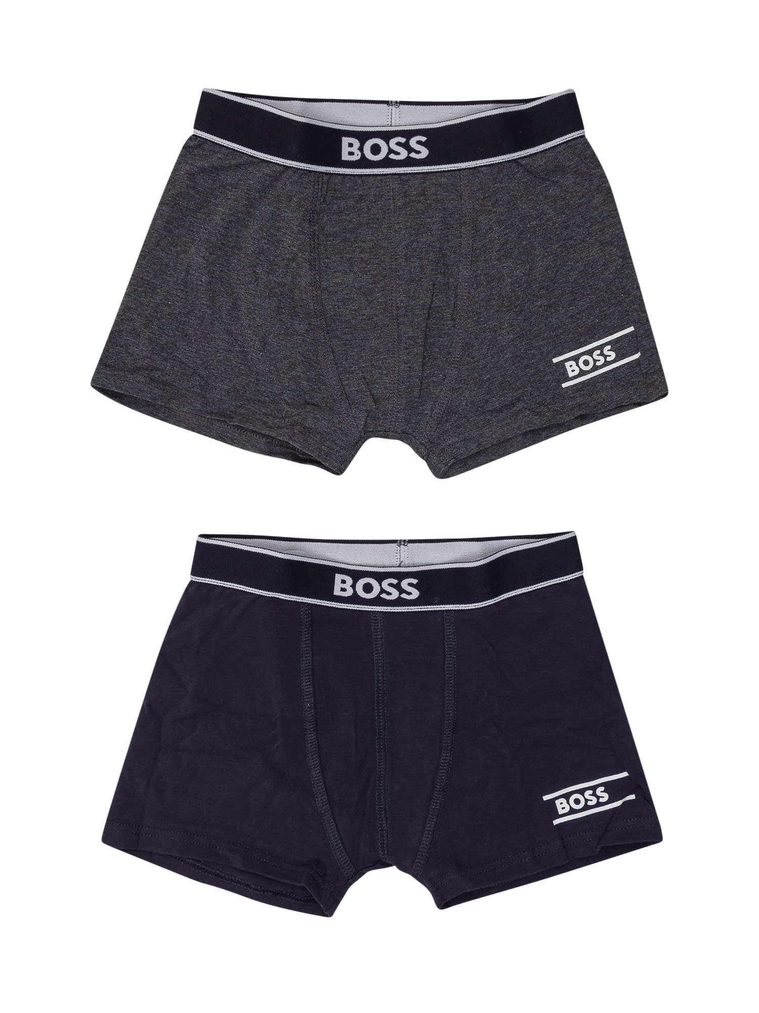 Shop Hugo Boss Set Of 2 Boxer Shorts In Marine