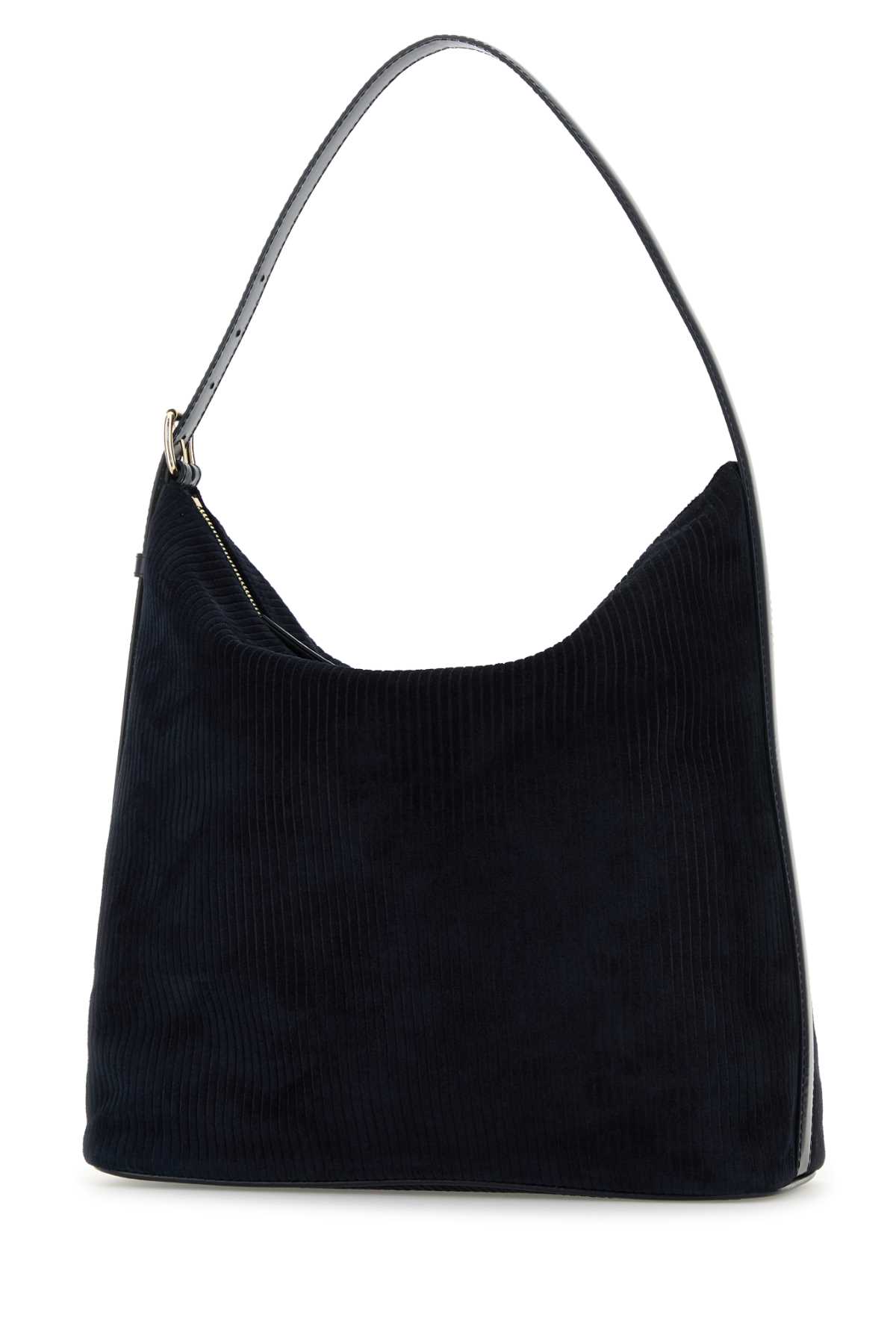 Apc Square Shoulder Bag In Dark Navy Blue Corduroy Suede And Smooth Leather. In Blue