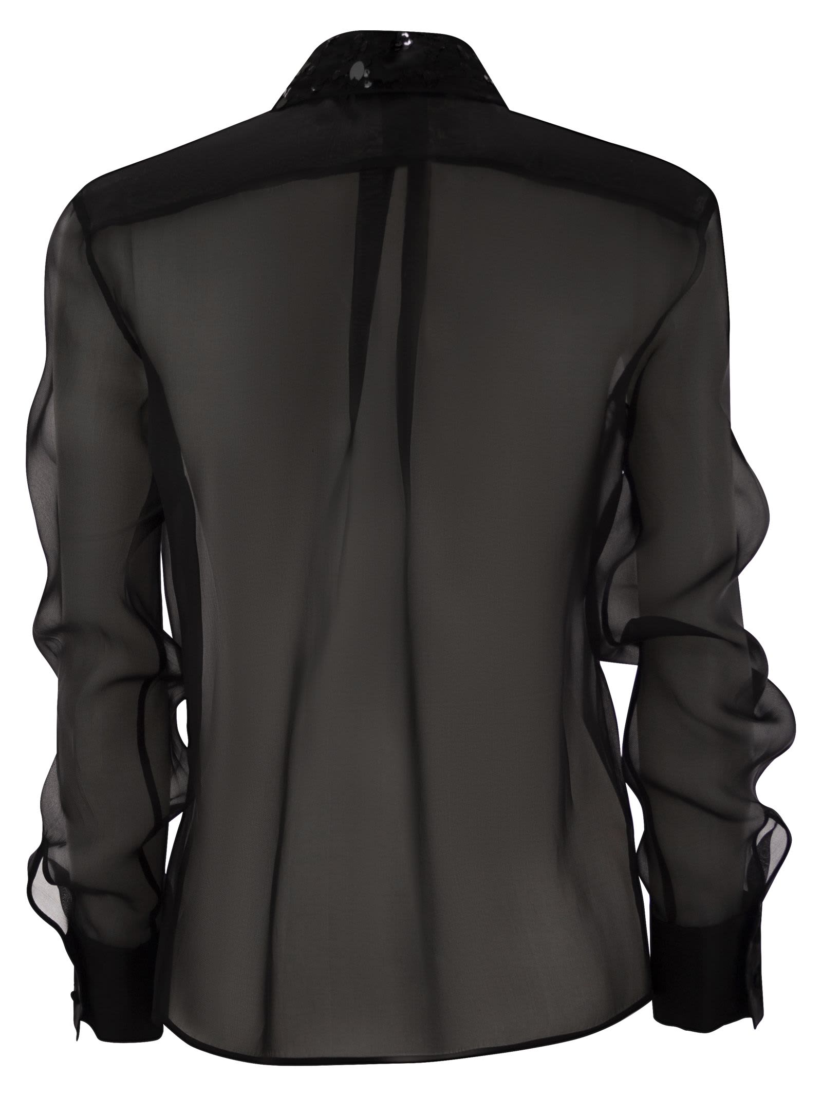 Fabiana Filippi Women's Silk Organza Shirt With Embroidery In Black