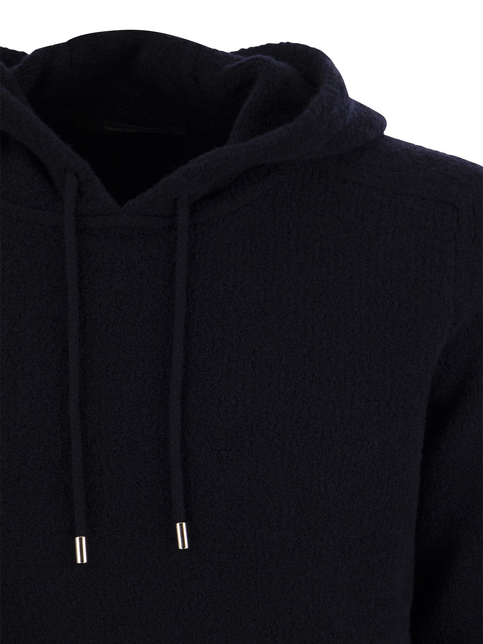 Shop Tagliatore Wool Pullover With Hood In Blue