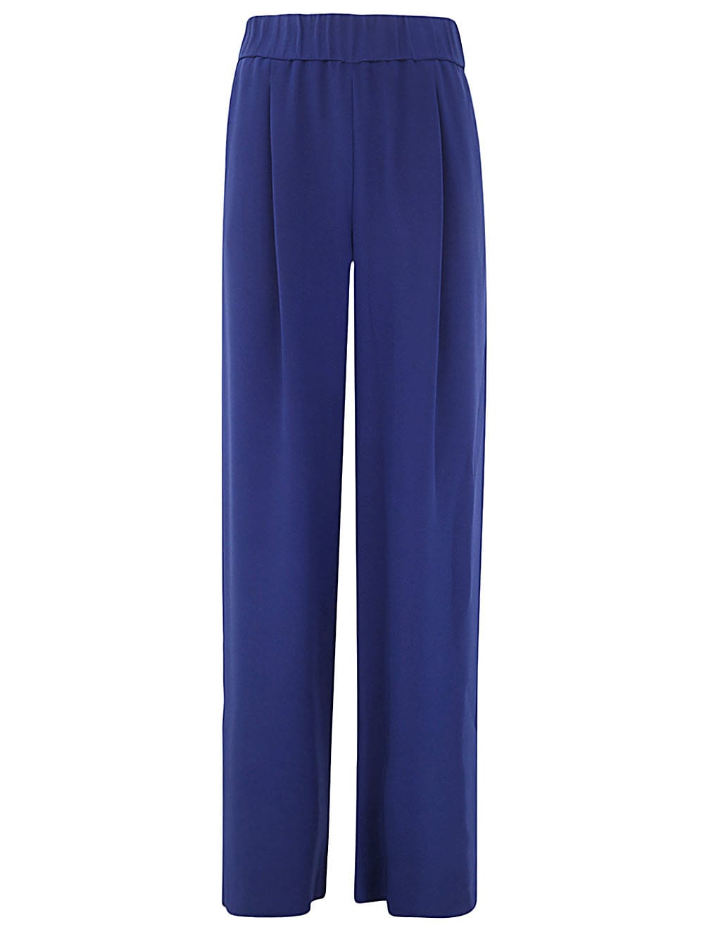 Giorgio Armani Silk Trouser With Elastic Band In R Electric Blue