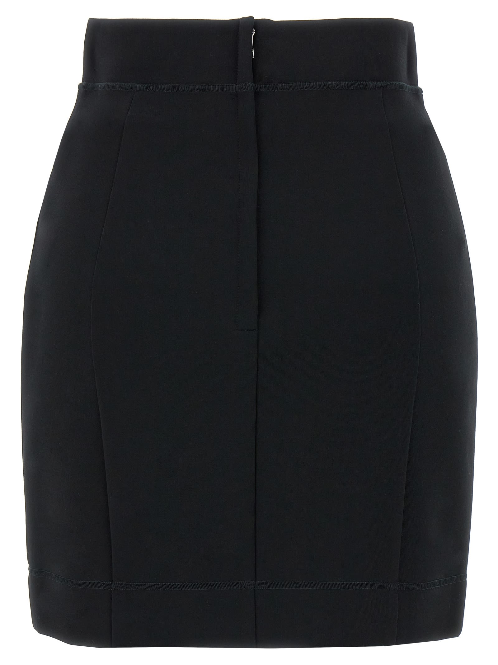 Dolce & Gabbana Logo Stretch Skirt In Nero