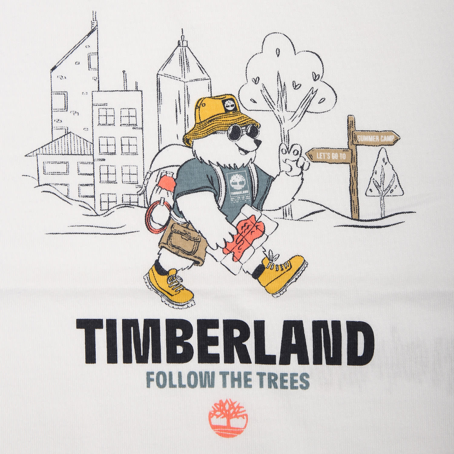 Timberland White T-shirt For Baby Boy With Print In White