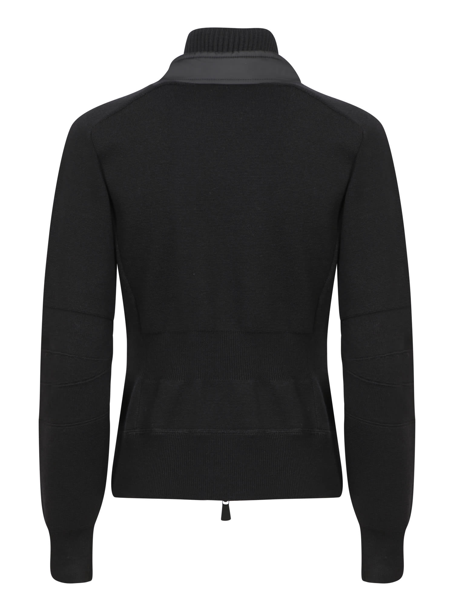 Shop Moncler Black Down Cardigan