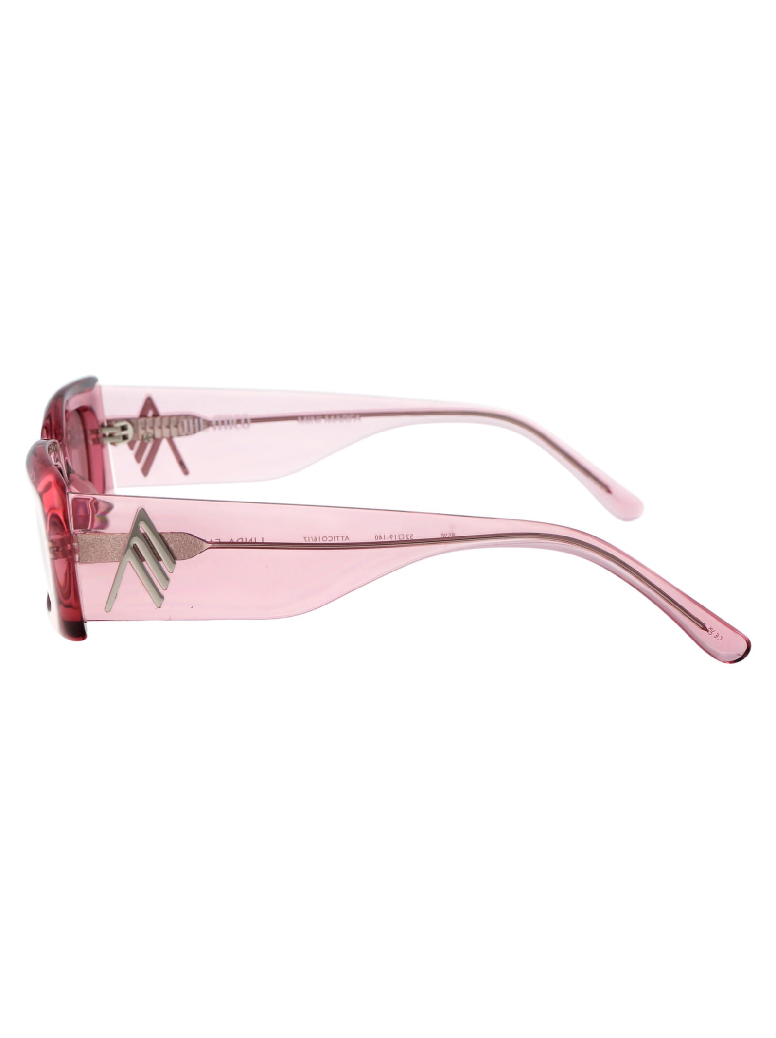 Shop Attico Mini Marfa Sunglasses In Powderpink/silver/pink