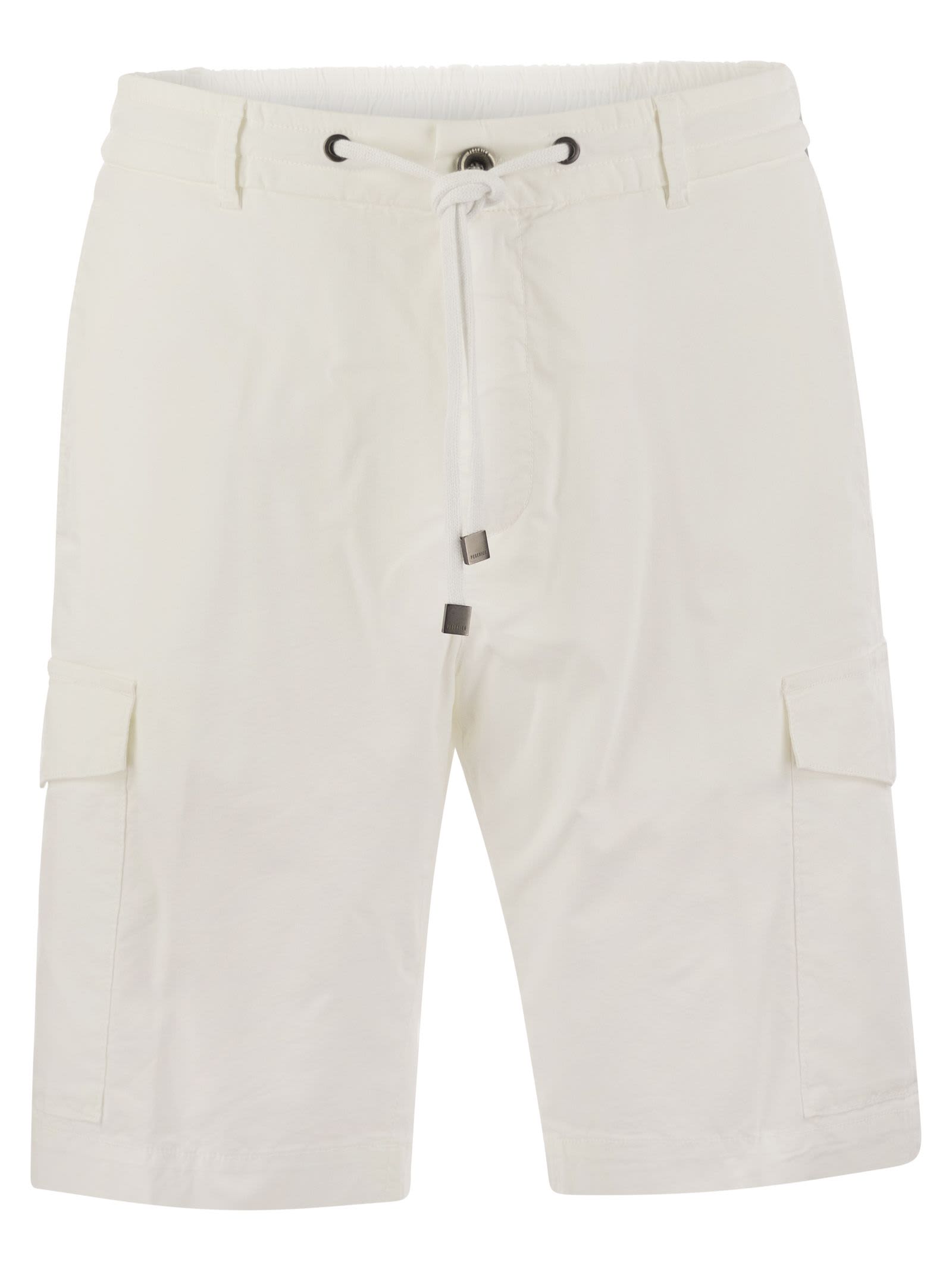 Lightweight Cotton Lyocell Canvas Jogger Bermuda Shorts