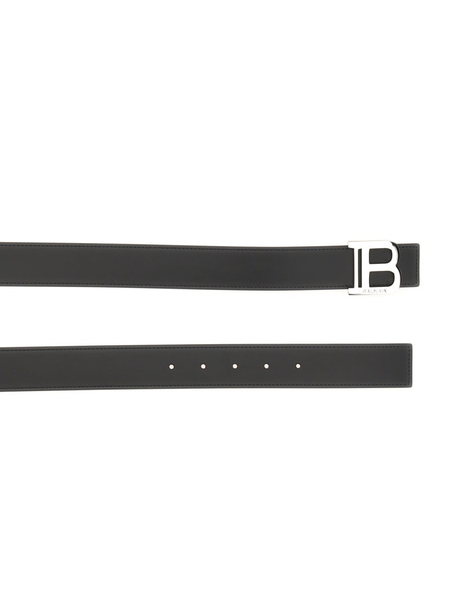 Shop Balmain Reversible B-belt In Black