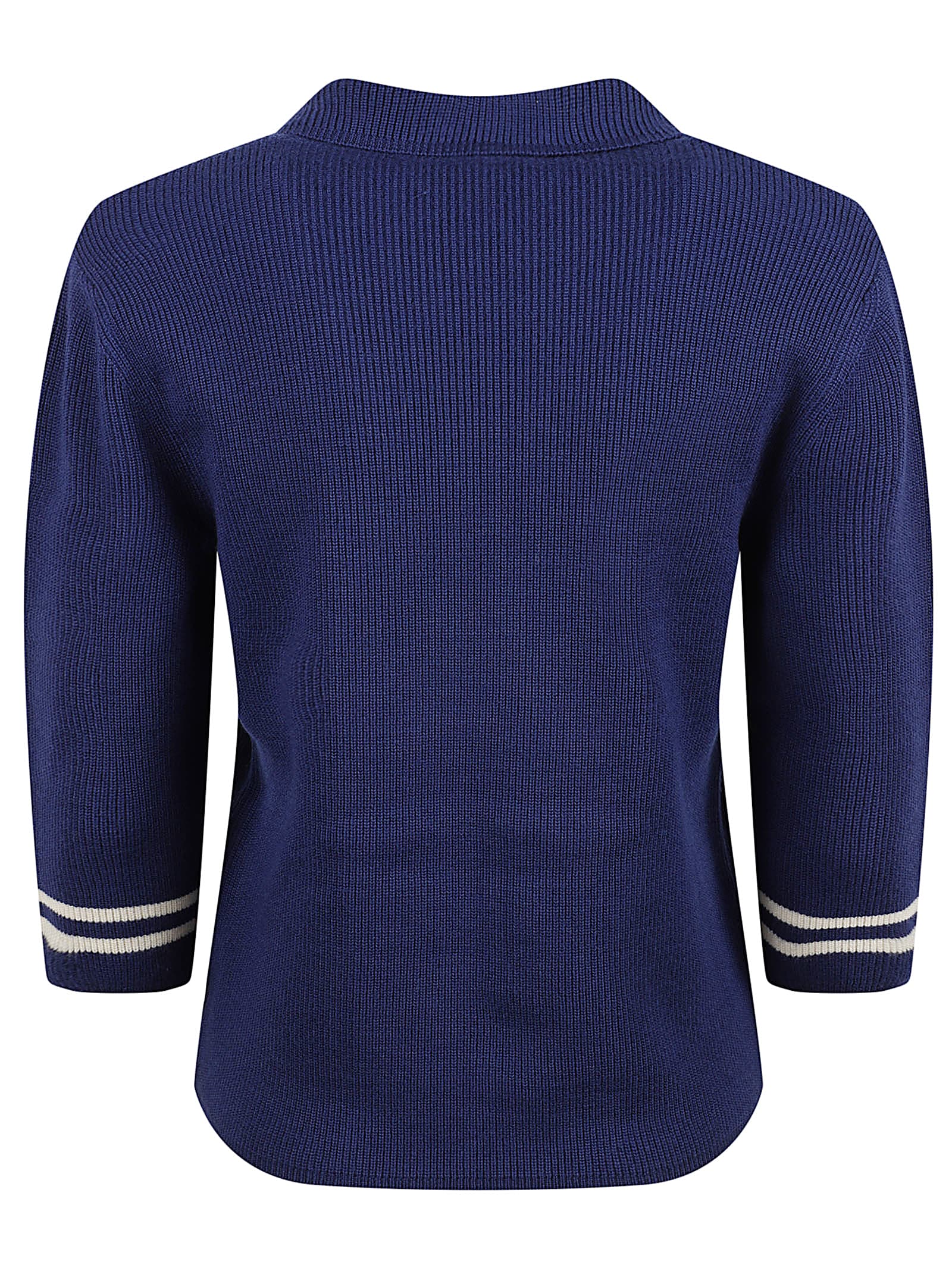 Valentino Blue Double-breasted Wool Cardigan In Blue