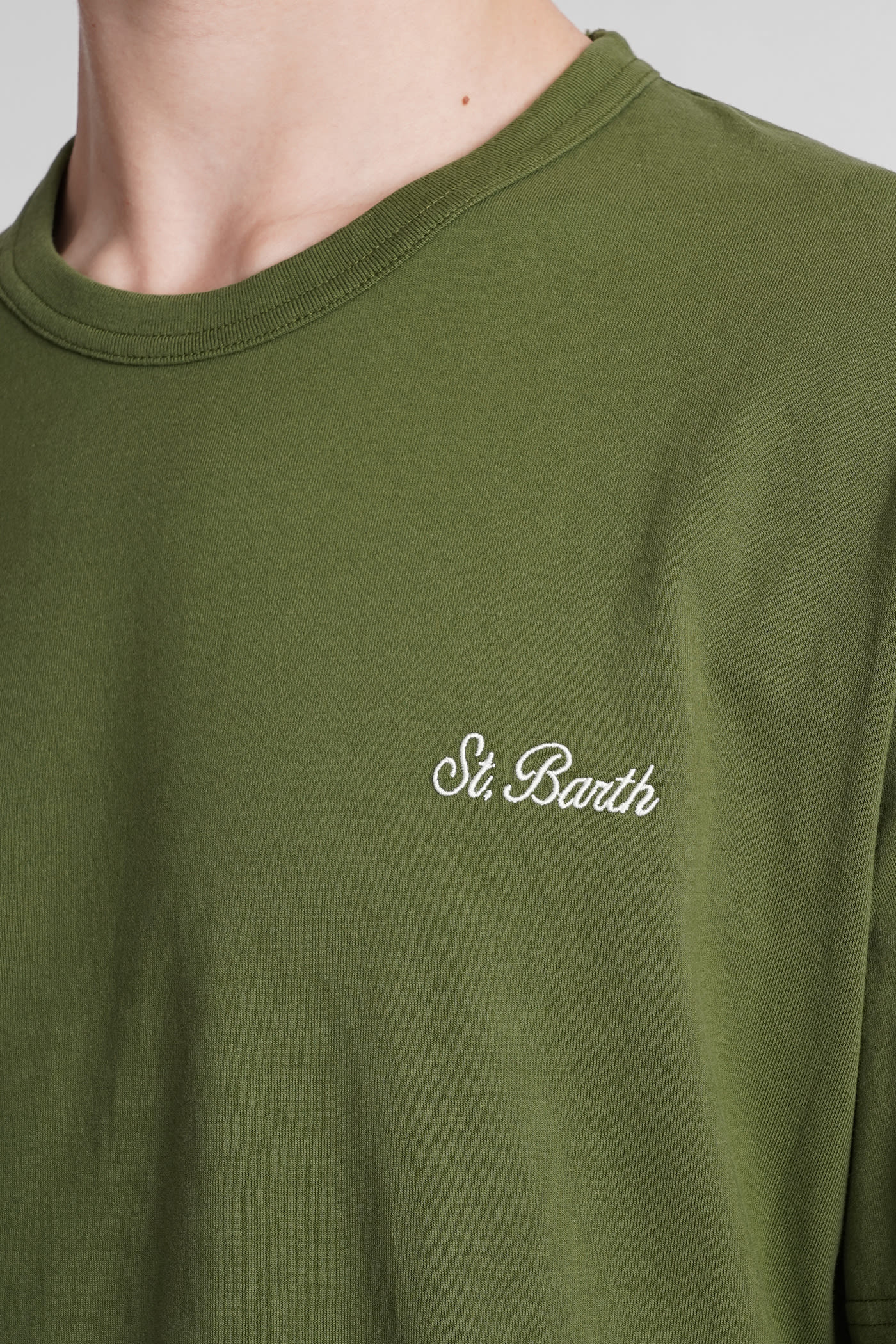 Shop Mc2 Saint Barth Dover T-shirt In Green Cotton