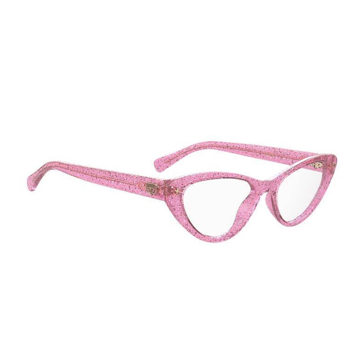 Shop Chiara Ferragni Cf 7012 Pink Glitter Glasses In Rosa