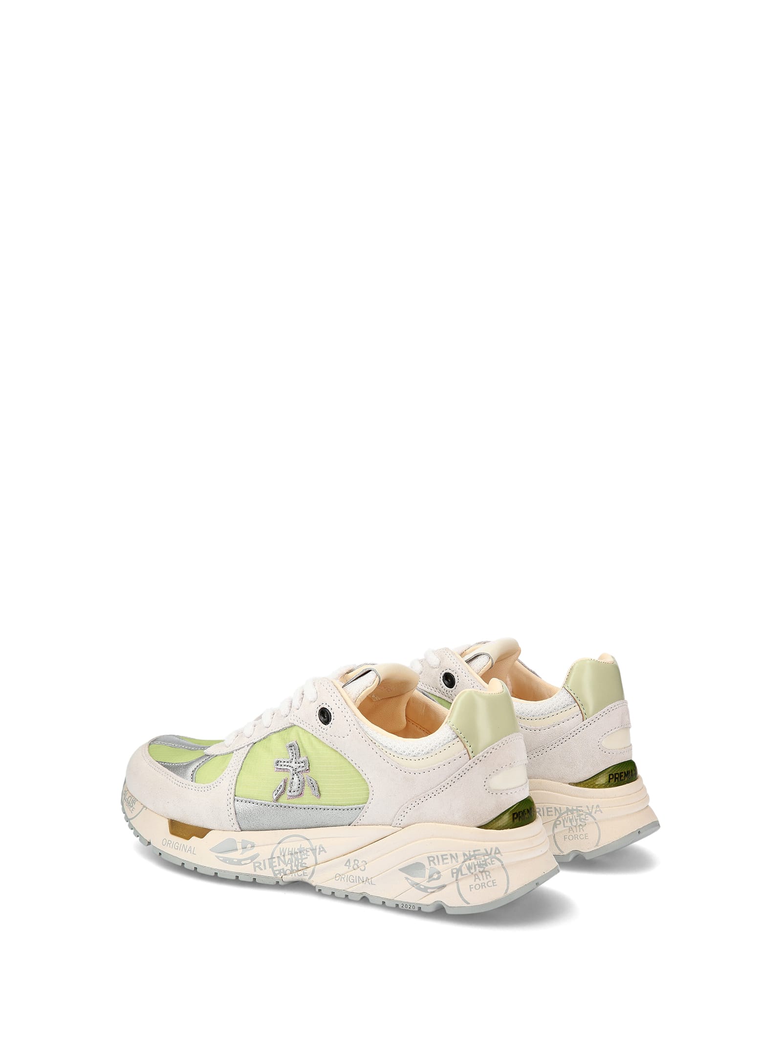 Shop Premiata Sneaker Mase 6674 In White Lime