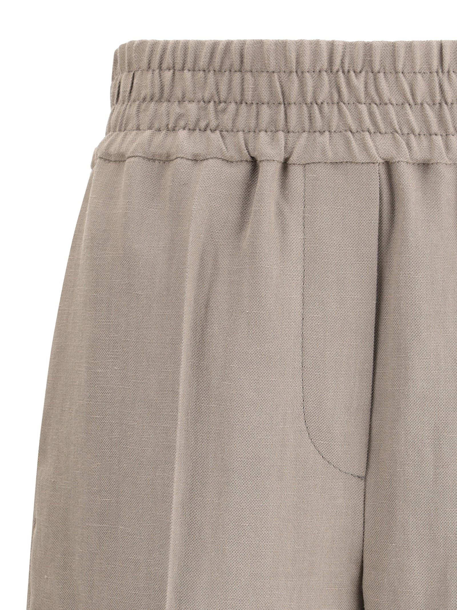 Brunello Cucinelli Cotton Trousers In Cacao