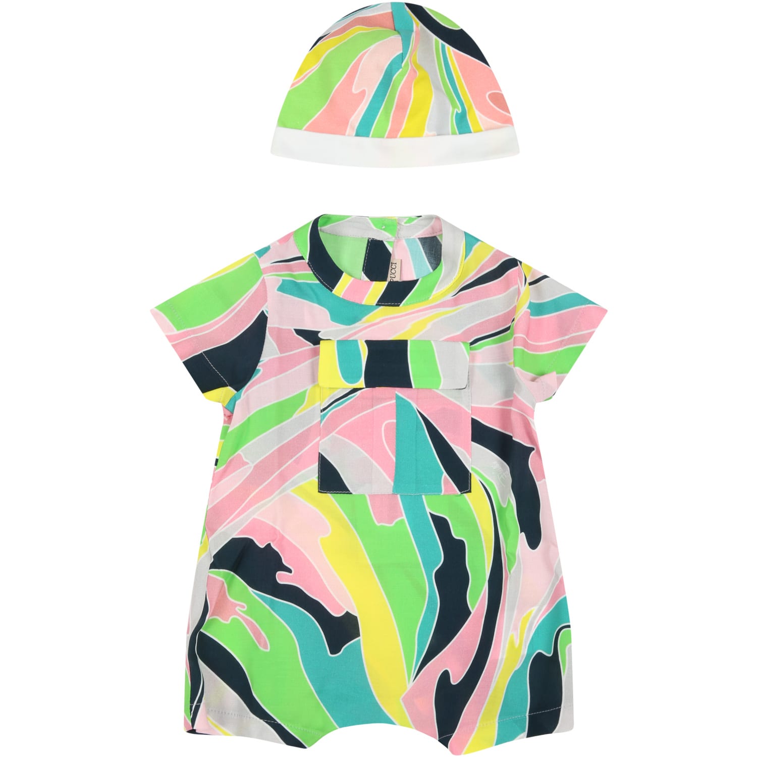 Emilio Pucci Multicolor Set For Baby Girl With Logo