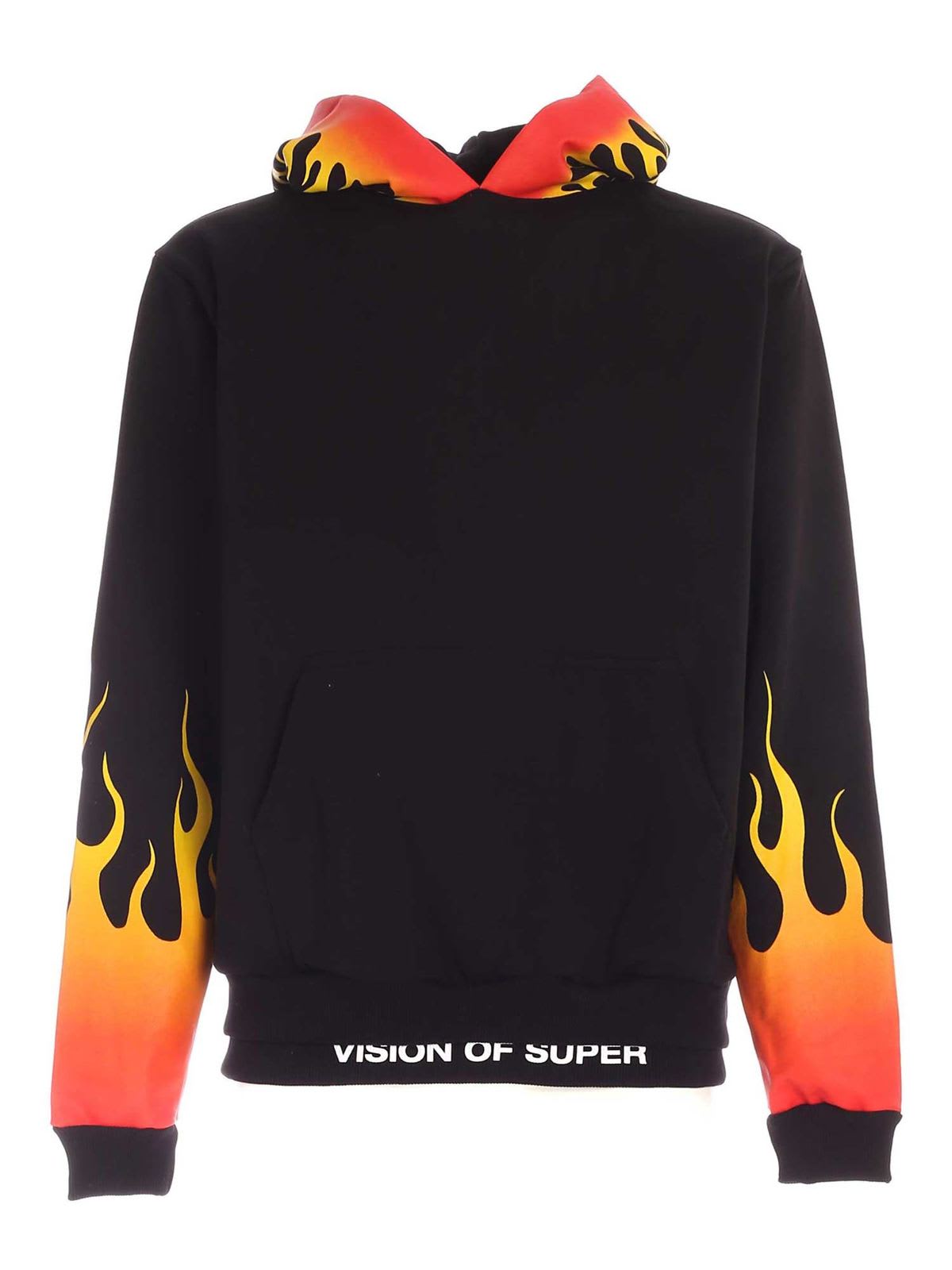 Vision of Super Hoodie With Red Shaded Flames