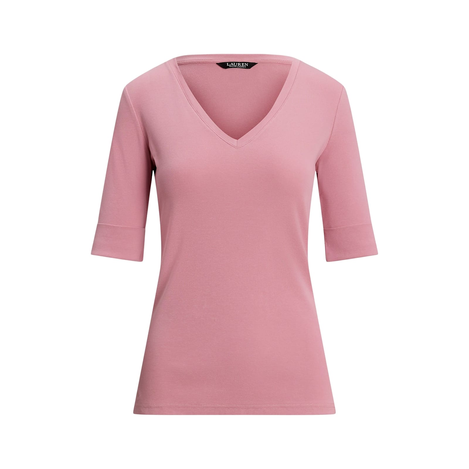 Ralph Lauren V Judy Elbow Sleeve Knit In Pink