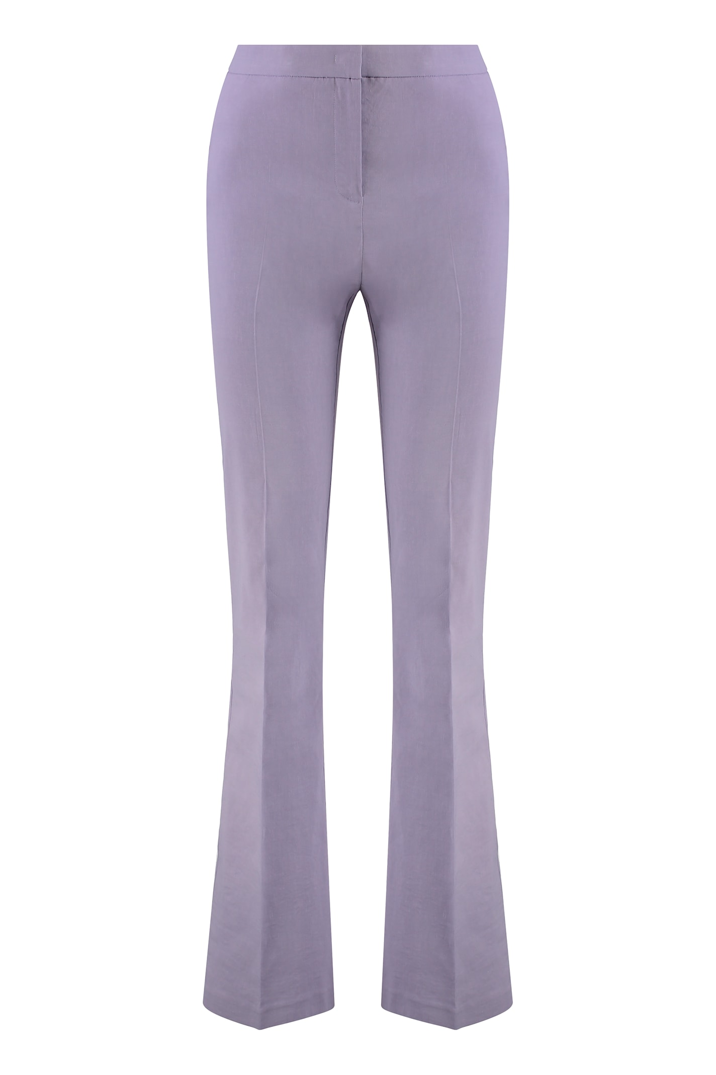 Pinko Linen Flared High Waist Trousers