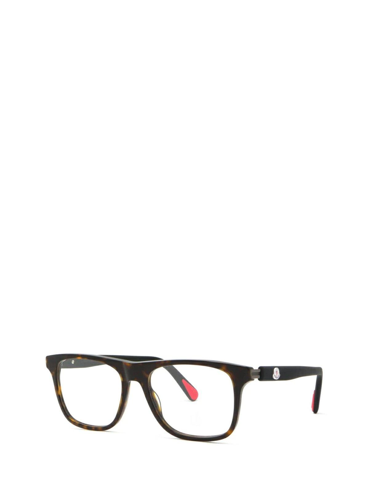 Shop Moncler Rectangular Frame Glasses In 052