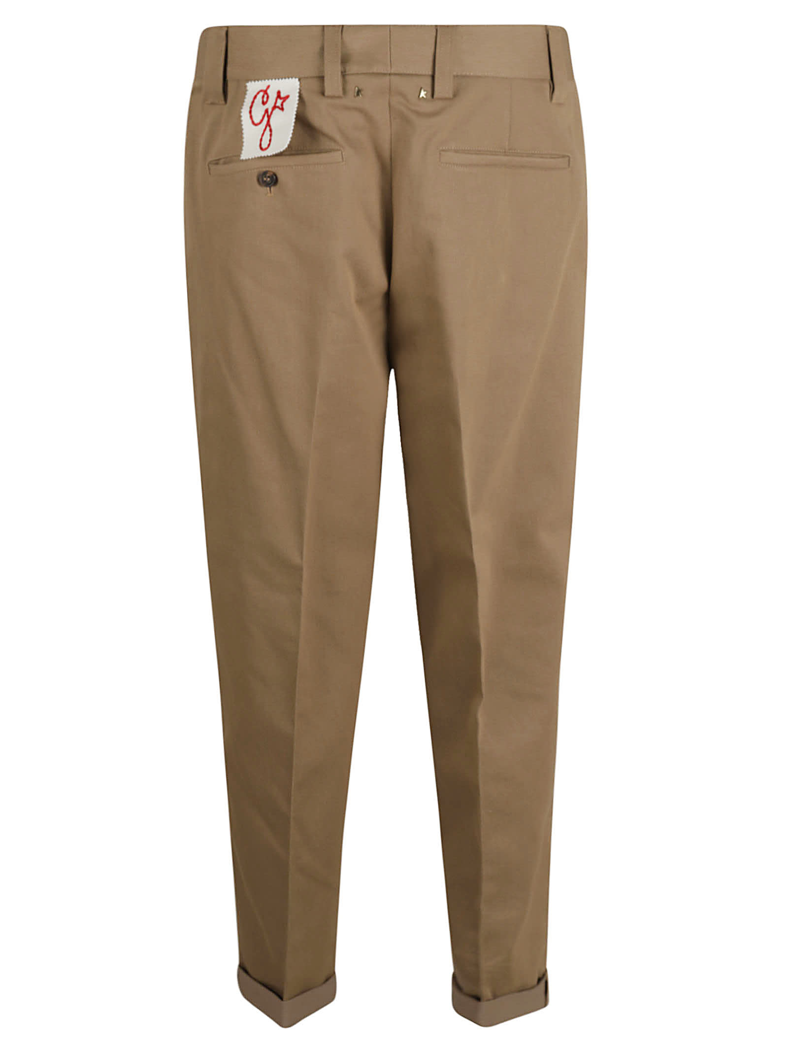 Shop Golden Goose Skate Chino Trousers In Khaki Beige