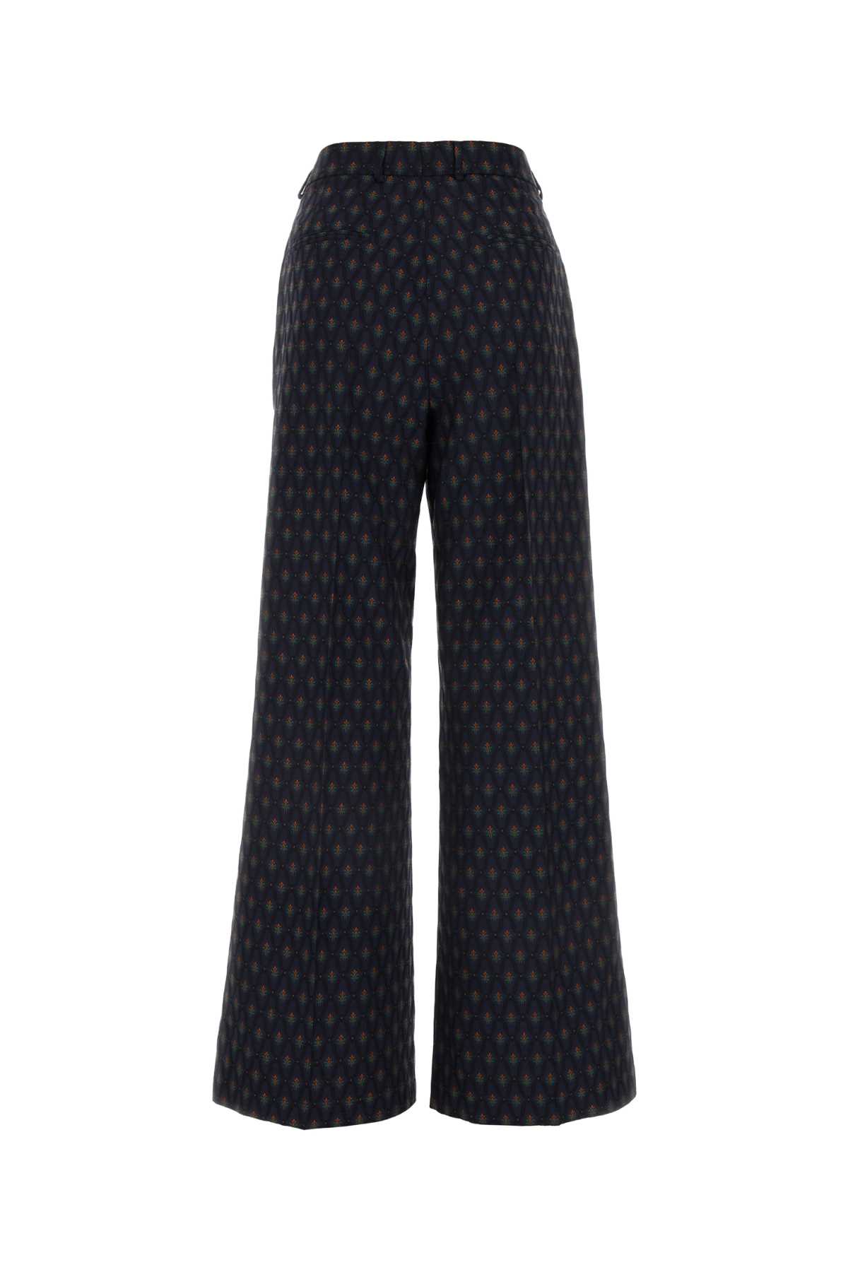 Shop Etro Embroidered Wool Blend Pant In B0065