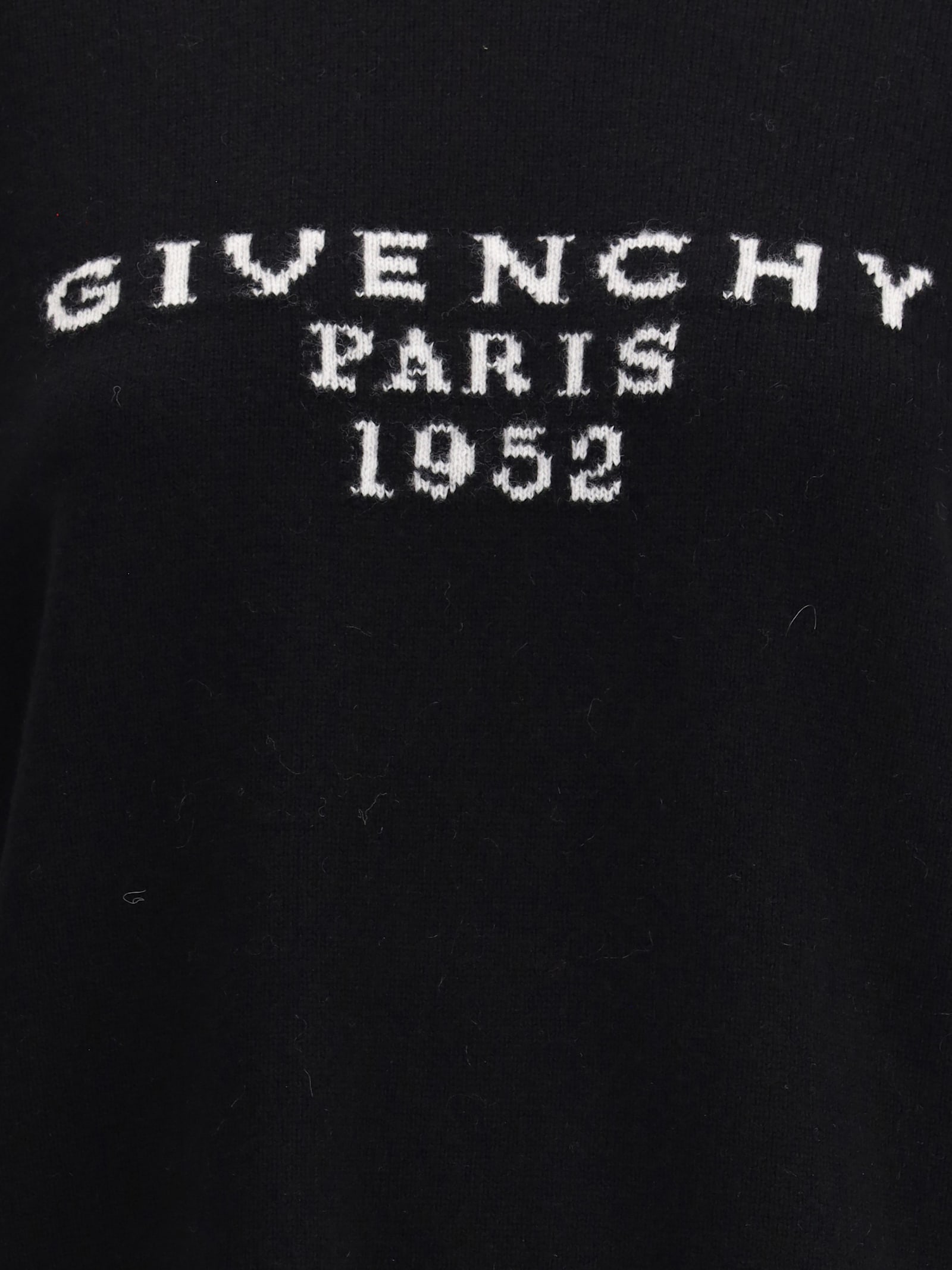 Givenchy Womens Black Brand-intarsia Round-neck Wool And Cashmere Sweater
