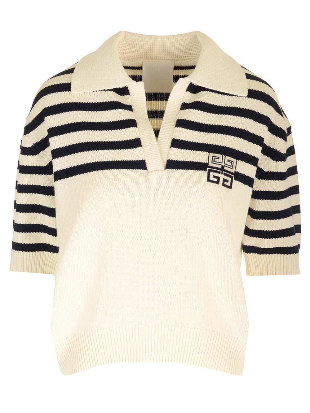 Shop Givenchy Cropped Polo Shirt In White