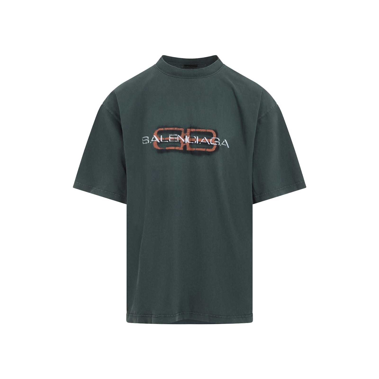 Balenciaga Short Sleeve Graphic Print T-shirt In Green