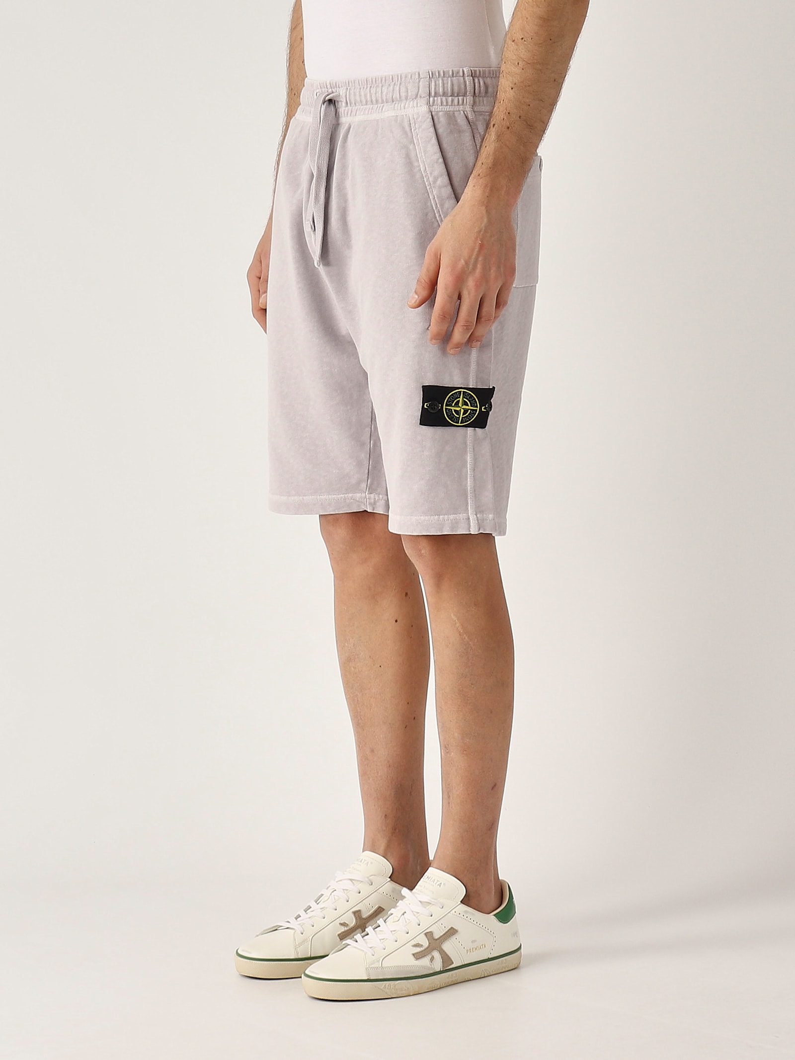 Stone Island Felpa Bermuda Bermuda In Gray