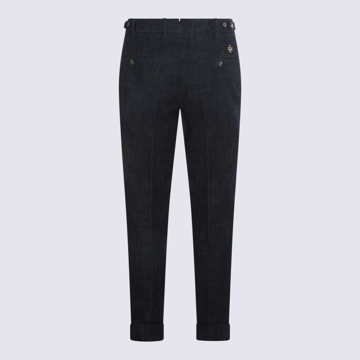 Jacob Cohen Straight Trousers With Cuffed Hem And Pockets In Black