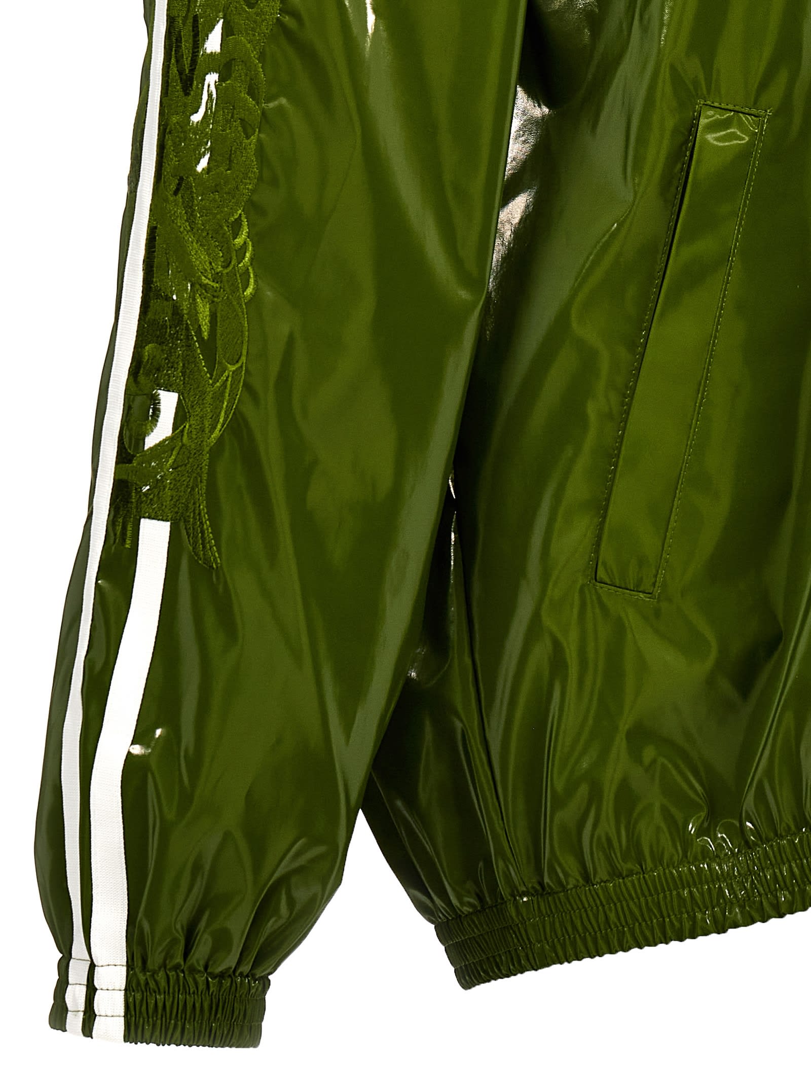 Shop Doublet Laminate Track Jacket In Green
