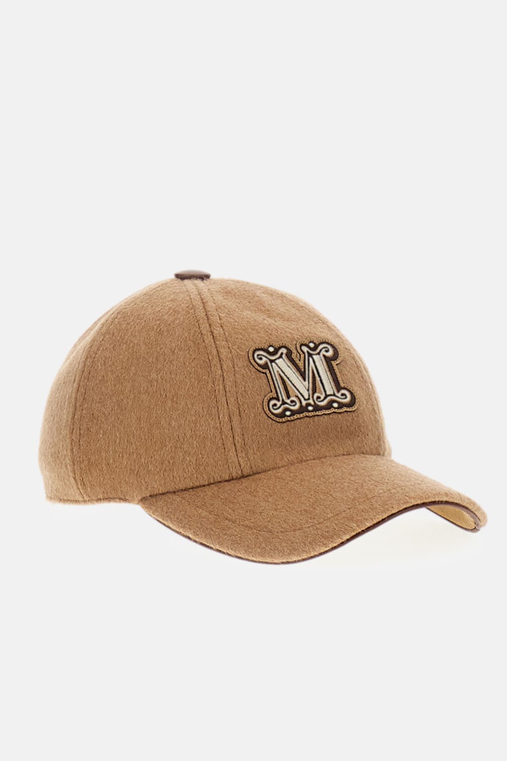 Max Mara Curved Brim Fedora Inspired Baseball Hat In Gold