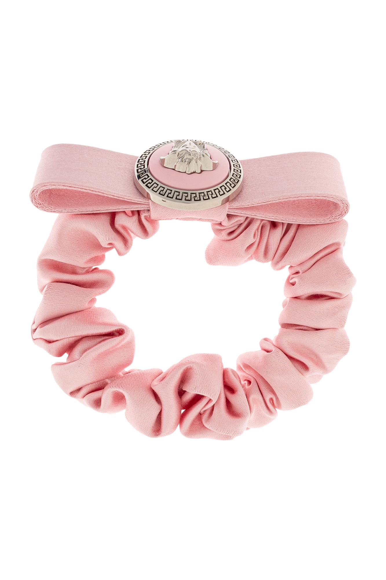 Versace Silk Hair Scrunchie In Pink
