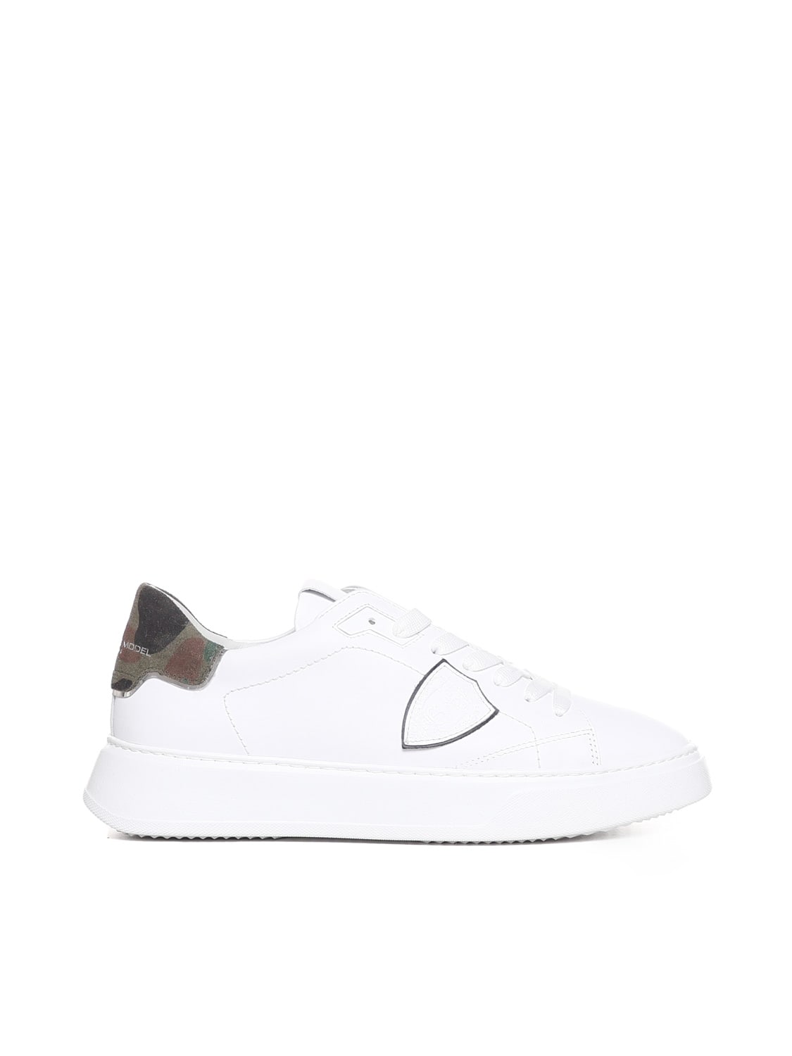 Shop Philippe Model Temple Veau Sneakers In White-camou