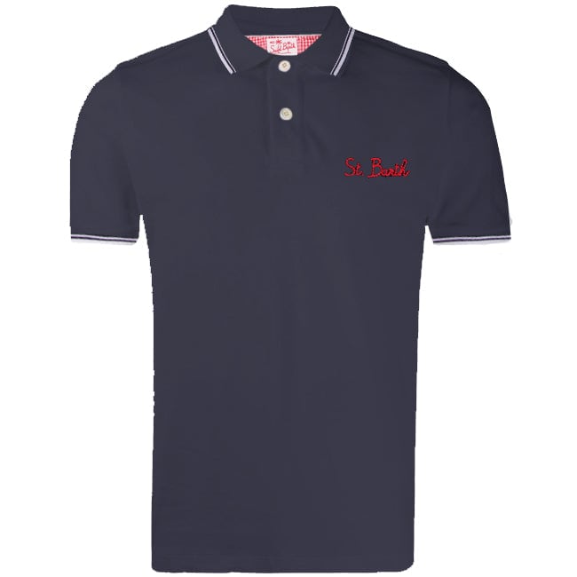 Mc2 Saint Barth Kids' Boy Blue Navy Polo Piquet