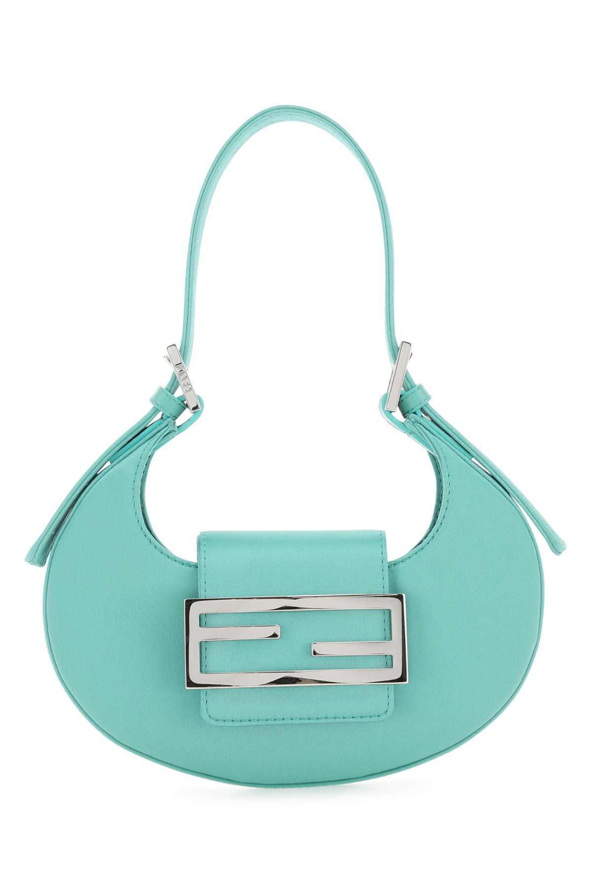 Shop Fendi Sea Green Satin Mini Cookie Handbag In F1jbo