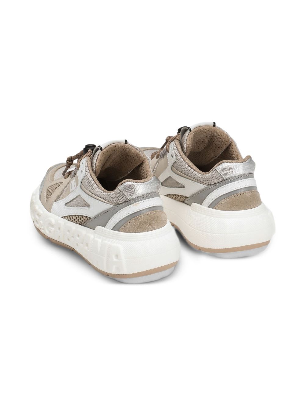 Dolce & Gabbana Mesh-panelled Lace-up Sneakers In Brown