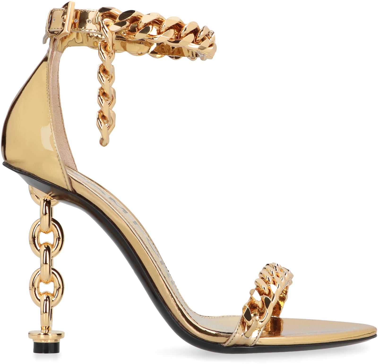 Shop Tom Ford Metallic Leather Sandals In Gold