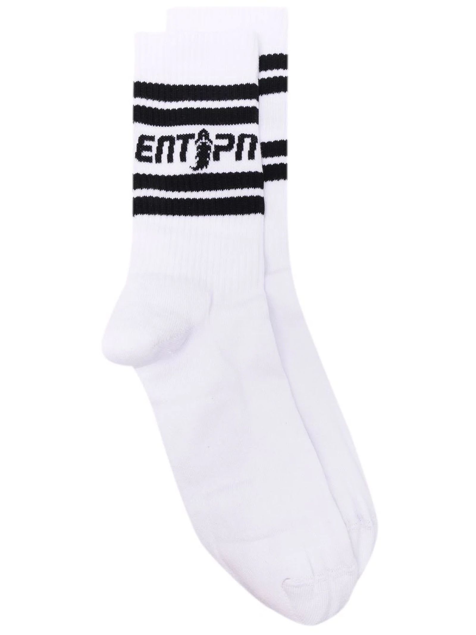 Enterprise Japan White And Black Logo-print Socks