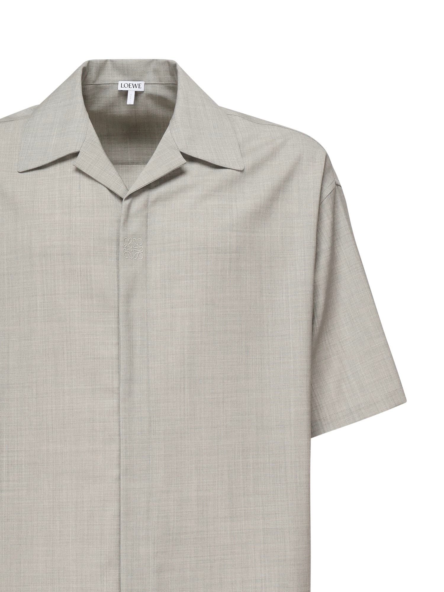 Loewe Tailored Wool Shirt In Gray