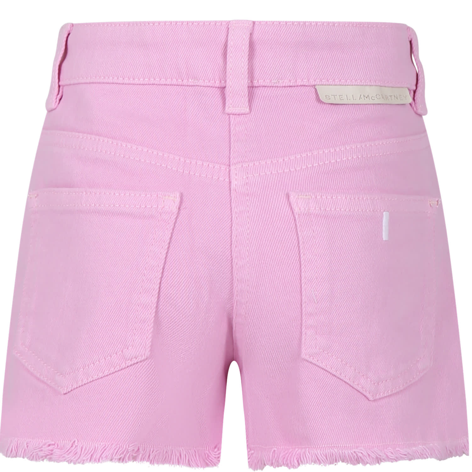 Shop Stella Mccartney Pink Shorts For Girl With Logo