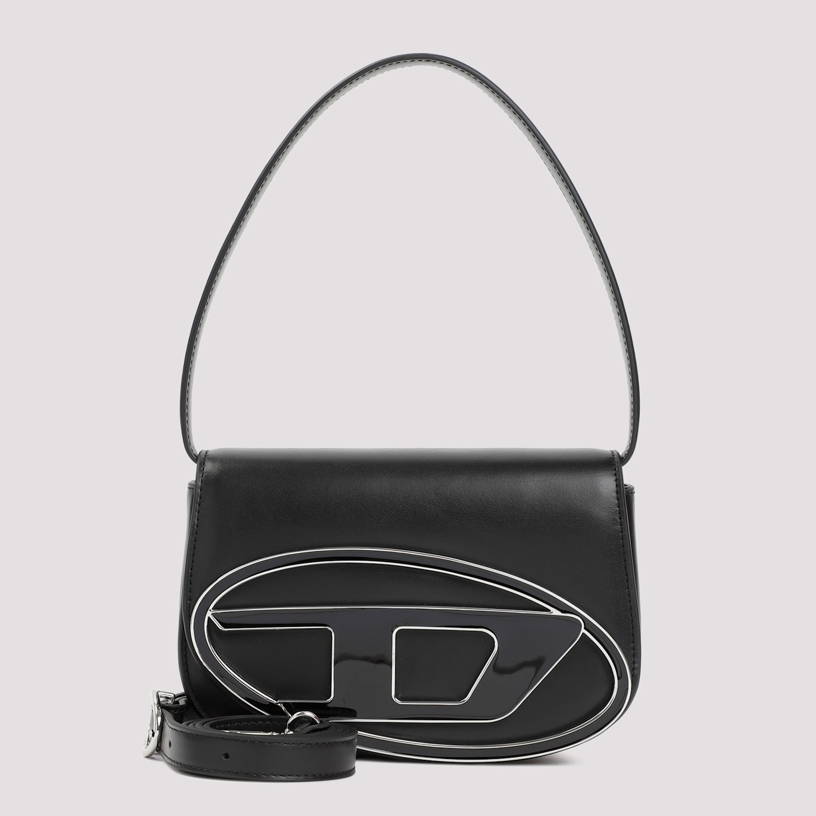Diesel 1dr Leather Shoulder Bag In Black
