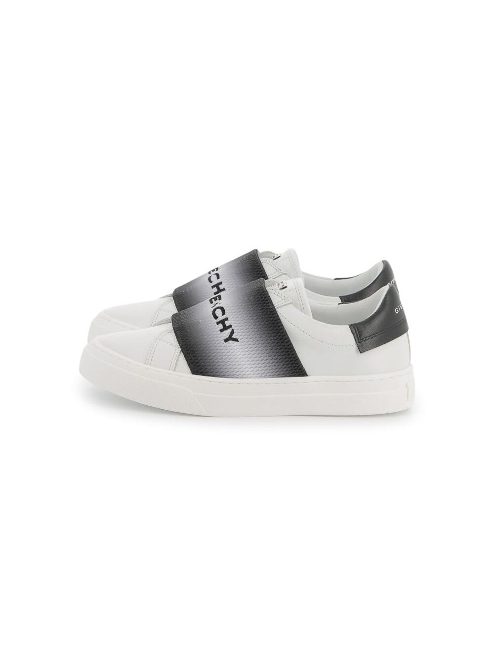 Givenchy Kids Leather Embroidered Logo Trainers In Black